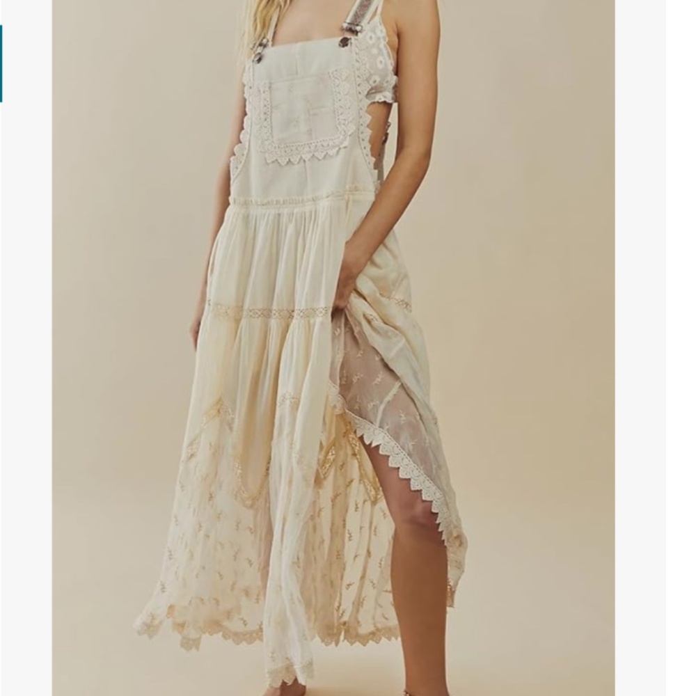 Bohemian Cream Lace Maxi Dress